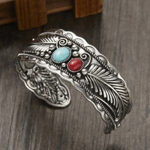 Brand New Takahashi Goro's Handmade Silver Feather Cuff Bracelet Bangle